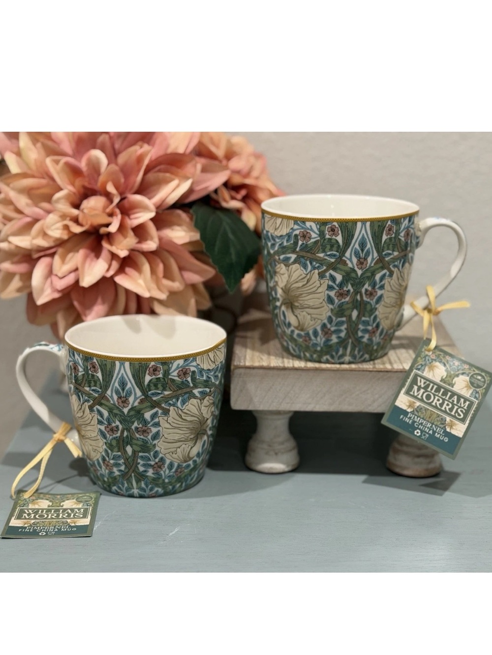 NEW! William Morris- Leonardo Collection PIMPERNEL - Coffee/Tea
Mug Set-2